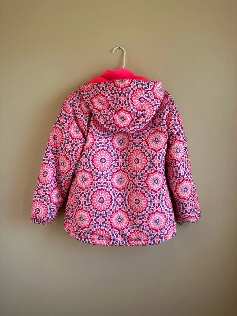 Girls XL 14 Children’s Place Puffer Jacket 3 In 1 Pink/Purple Kaleidoscope Hood